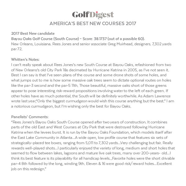 Golf Digest artile